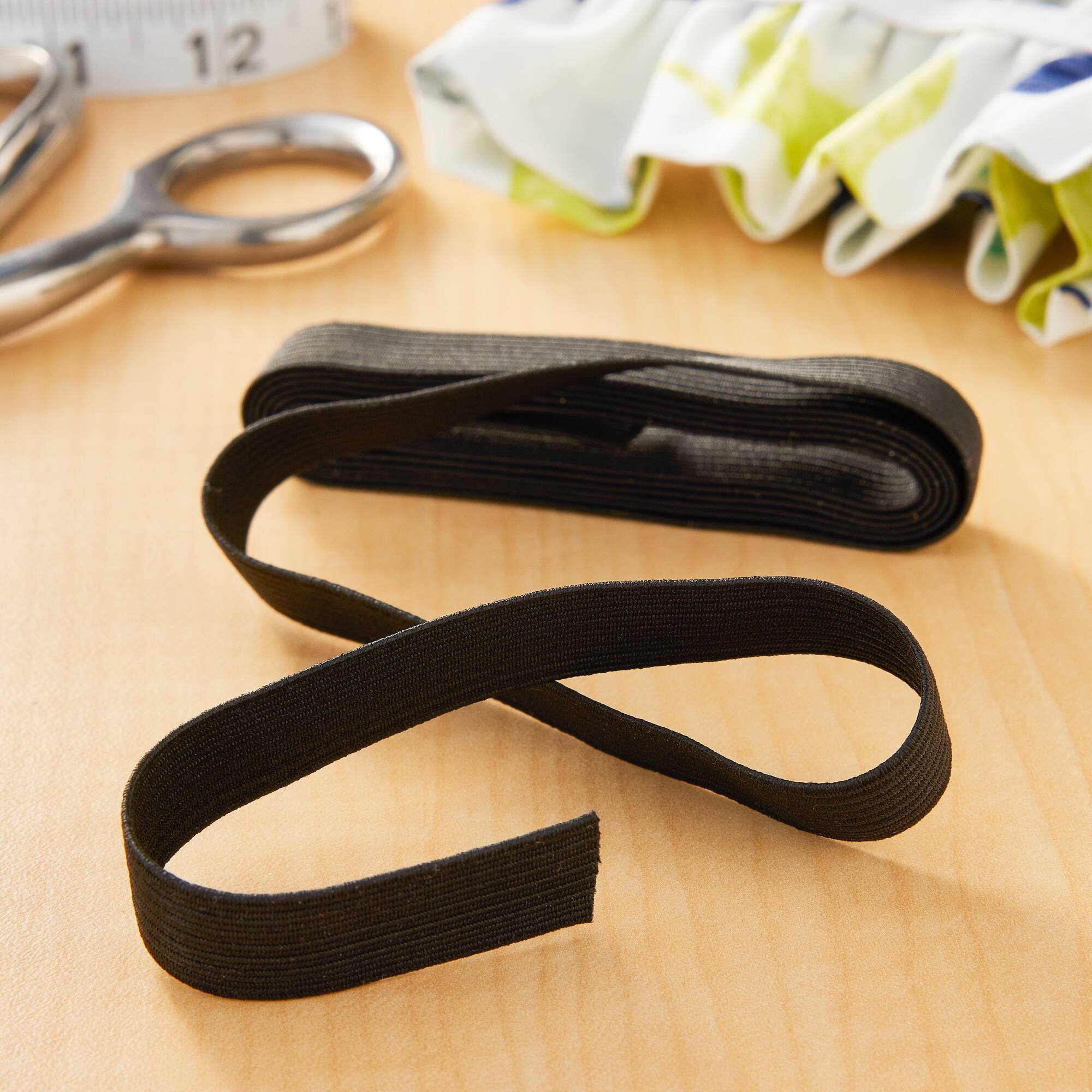 1/2" Black Braided Elastic by Loops & Threads™